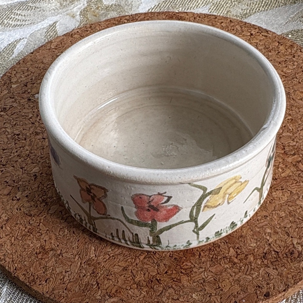 Floral Ceramic Pate Dish with Original Spreader - Picture 3 of 5